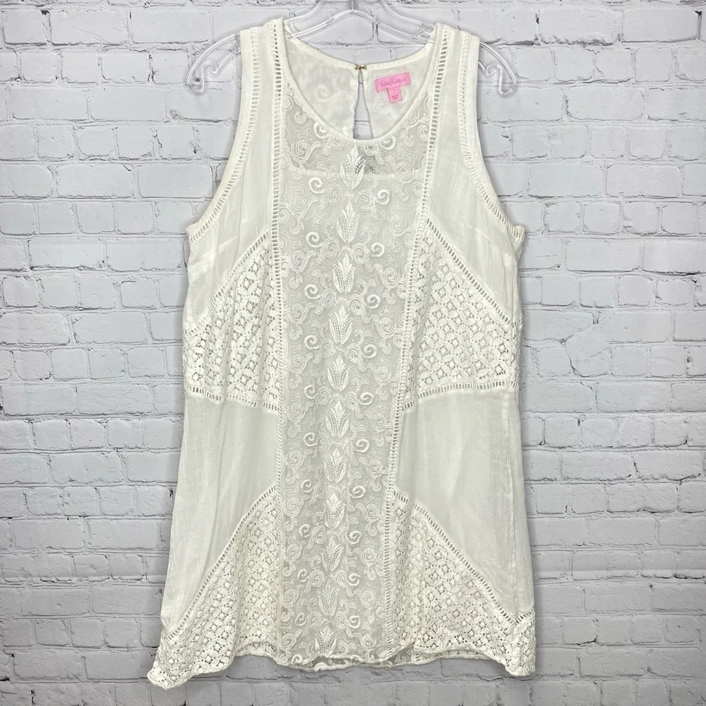 Lilly Pulitzer GINNY SHIFT DRESS White Size Large - Picture 6 of 9